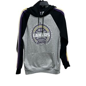 Los Angeles Lakers NBA Small Colorblock Hoodie Gray Black Purple Yellow
